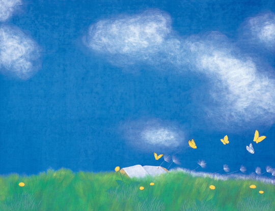 류광일, 소리를 들을지어다 1, 132x162cm, 장지에 석채, 분채, 2007-03